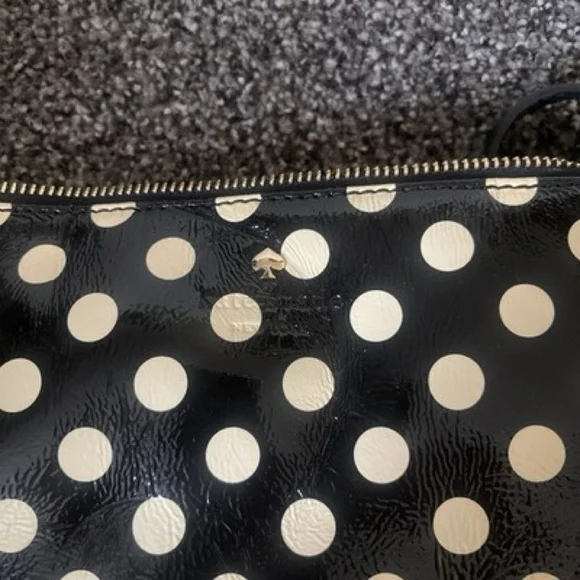 Kate Spade Polka Dot Patent Leather Crossbody Black / Ivory - Picture 2 of 6